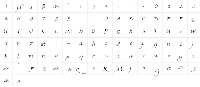 Florence-Light Regular font glyphpreview