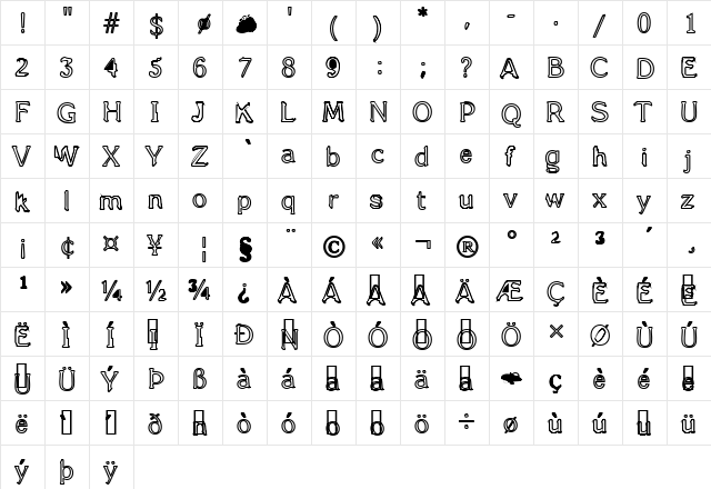 Fifteen Stories Regular font glyphpreview