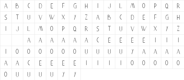 Aghnestademo Sans font glyphpreview