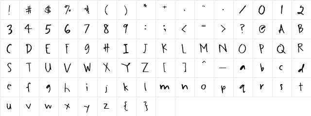 2Peas In A Hurry Regular font glyphpreview