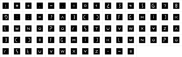 Stealth (Plain) font glyphpreview