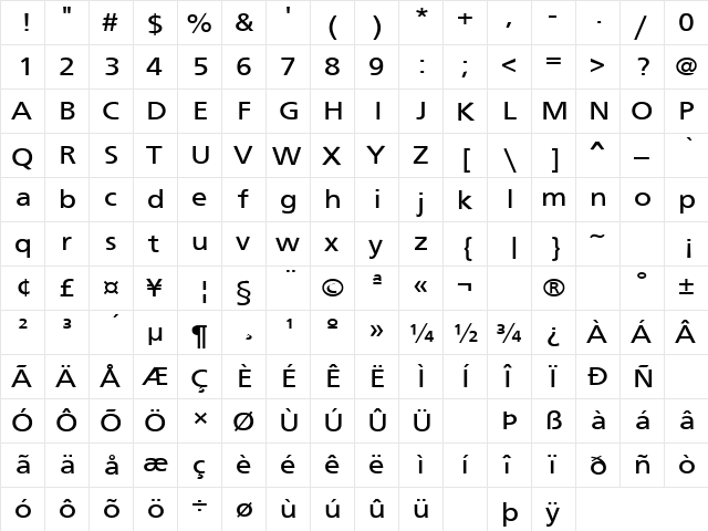 Four Sticks 14 Regular font glyphpreview