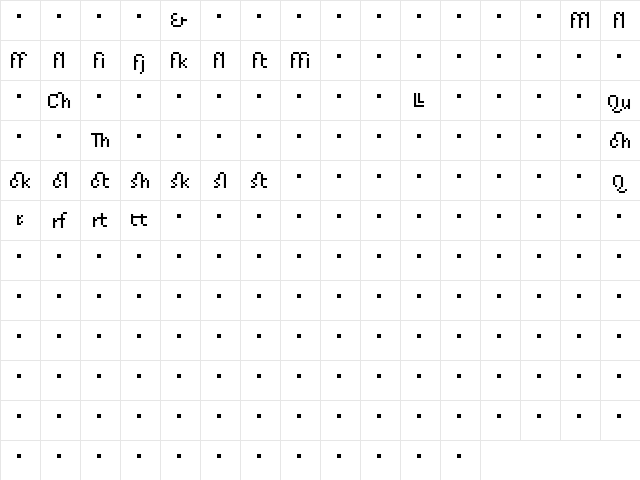 Fundamental-Ligatures Regular font glyphpreview