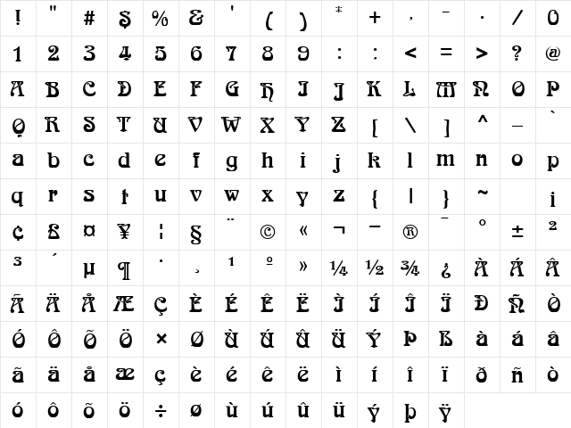 PT Robinhood Normal font glyphpreview