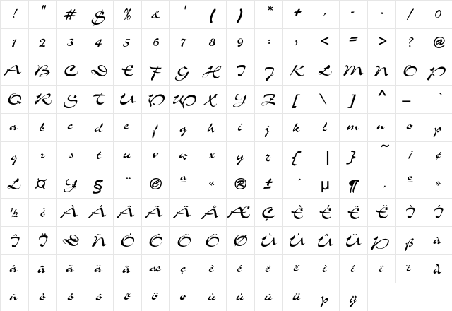 Schultz Regular font glyphpreview
