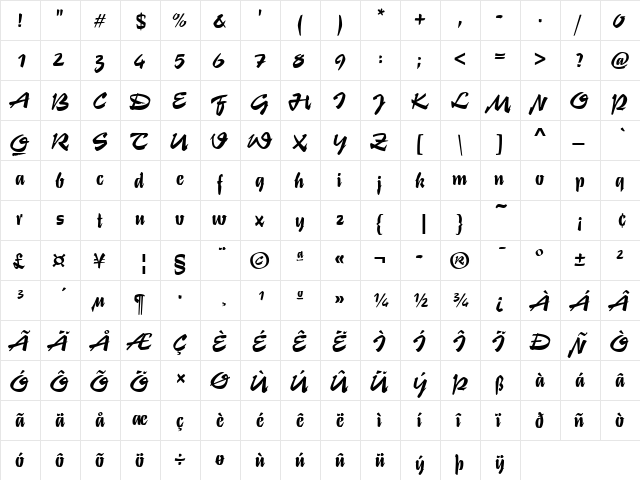 StentorT Regular font glyphpreview