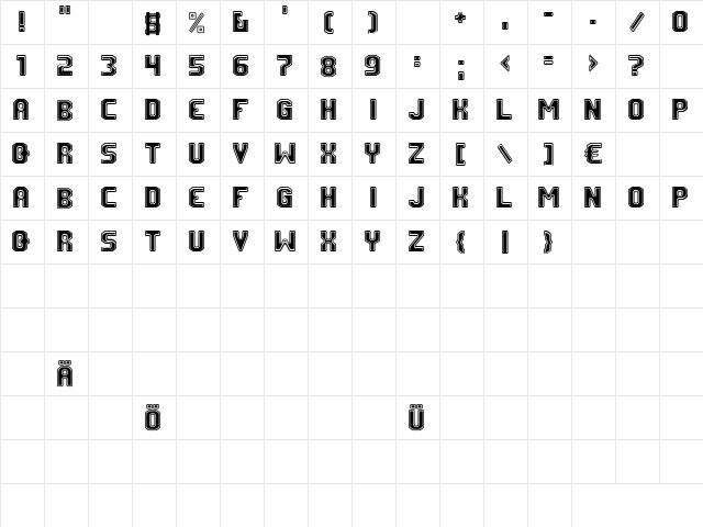 FM University Regular font glyphpreview