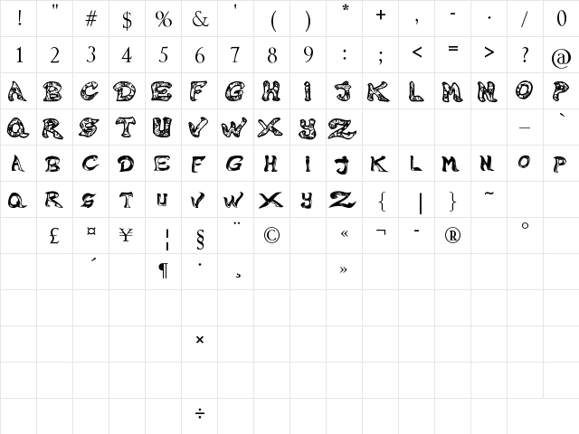 Raslani Melissa Regular font glyphpreview