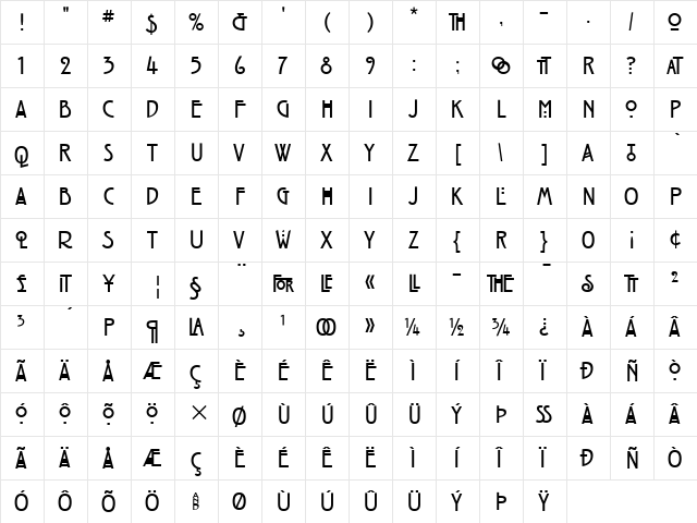 Rennie Mackintosh ITC Bold font glyphpreview