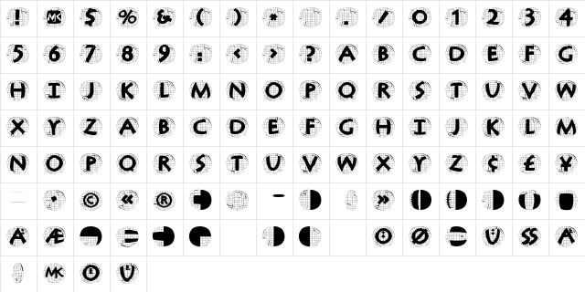 AntiquaInGridBalloons Regular font glyphpreview