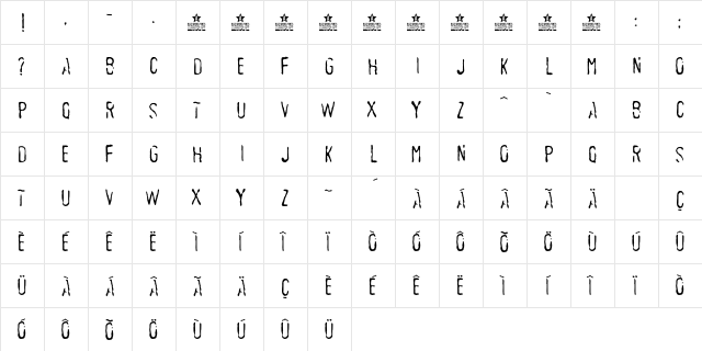 SEDEX PERSONAL USE Regular font glyphpreview