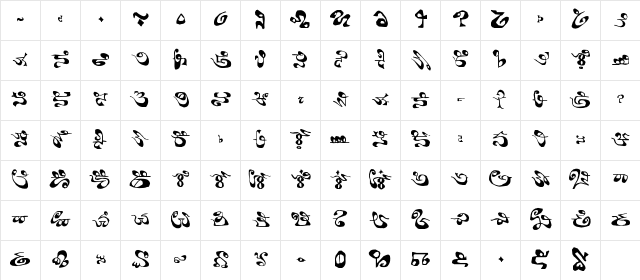 Tsolyani Modern Regular font glyphpreview