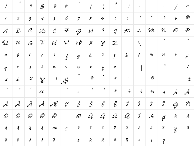 TR Pepper Regular font glyphpreview
