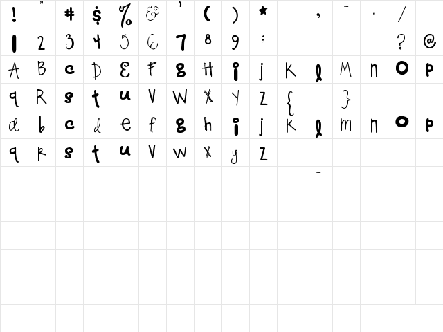sp purkalator Regular font glyphpreview
