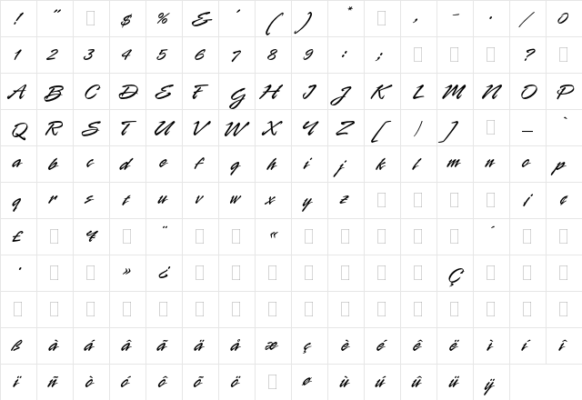 Rapier Plain font glyphpreview