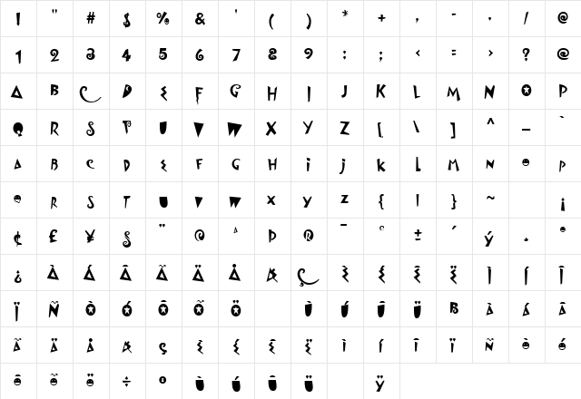 Freak Regular font glyphpreview