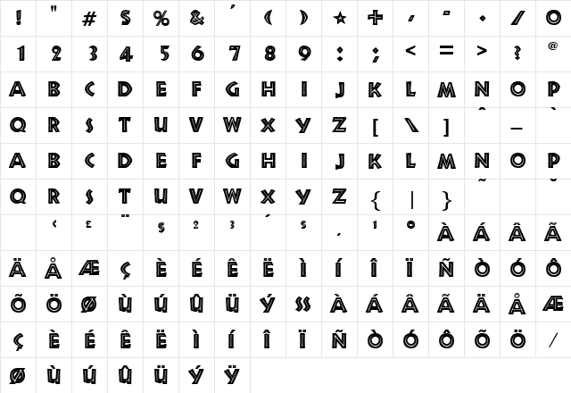 SnakeRiver DB Regular font glyphpreview