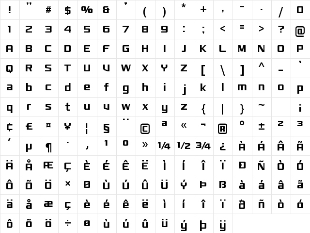 Monkirta Pursuit NC Regular font glyphpreview