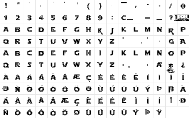 Star Jedi Outline Regular font glyphpreview