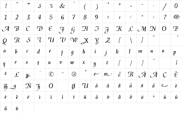 ElGarrett Regular font glyphpreview