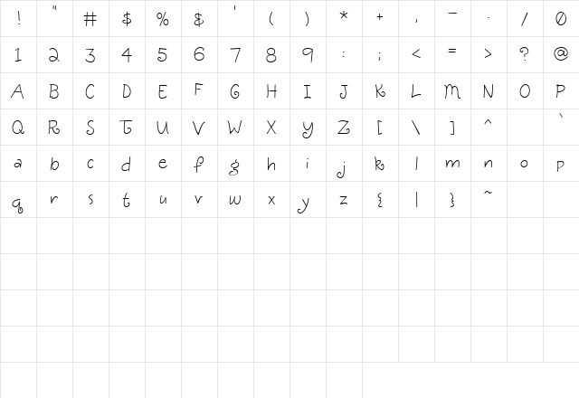 Scrap Baby Regular font glyphpreview