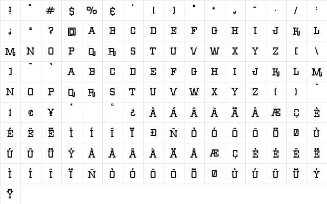 Eroded Denim Regular font glyphpreview