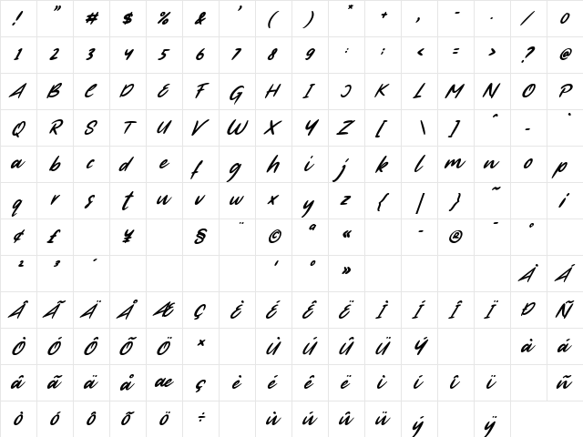 First Time Italic font glyphpreview