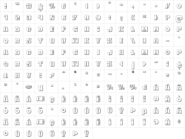 Freedom Fighter 3D Regular font glyphpreview