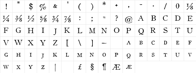 Oldstyle Small Caps HPLHS font glyphpreview