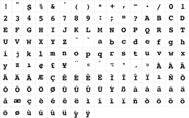 SeeYourPoint Regular font glyphpreview