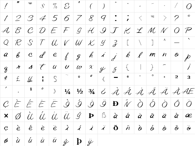 Future Regular font glyphpreview