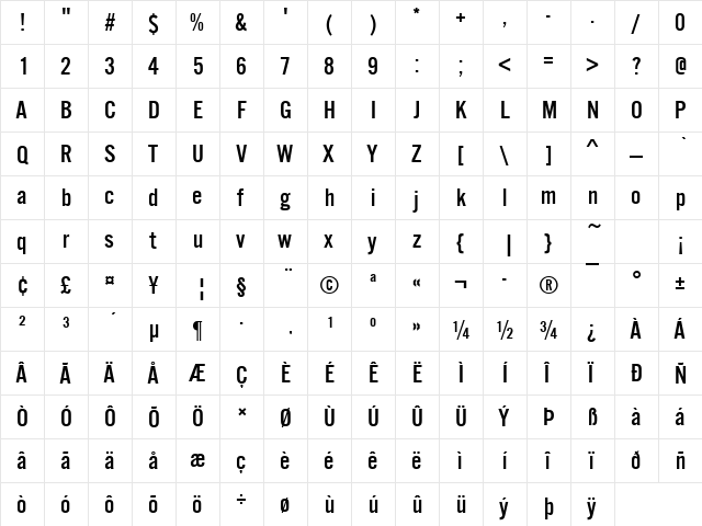 AlternateGotNo3D Regular font glyphpreview