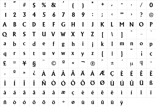 Adelon-DemiBold Regular font glyphpreview