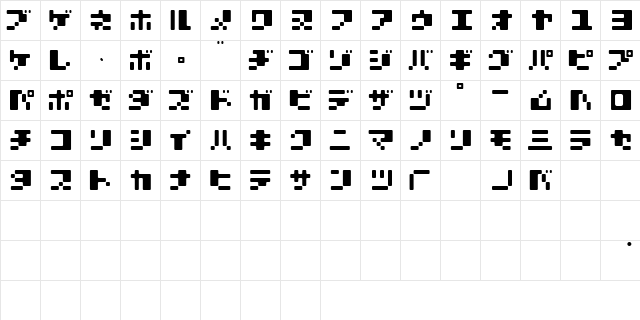 MOOMILK KANA font glyphpreview
