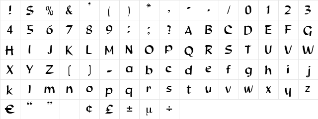 Danton Regular font glyphpreview