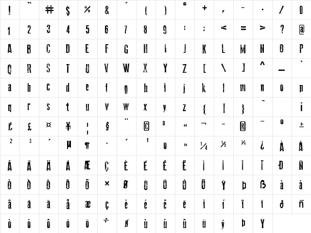 Old Press Regular font glyphpreview