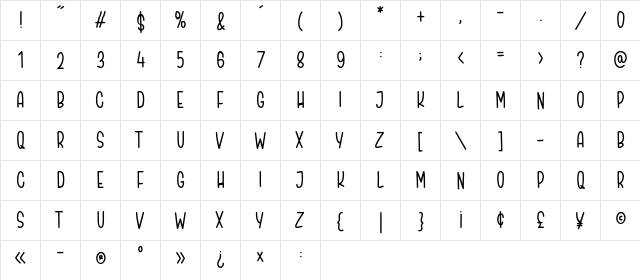 NIGHTJUMP Regular font glyphpreview