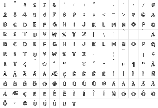 EtronicDB Normal font glyphpreview