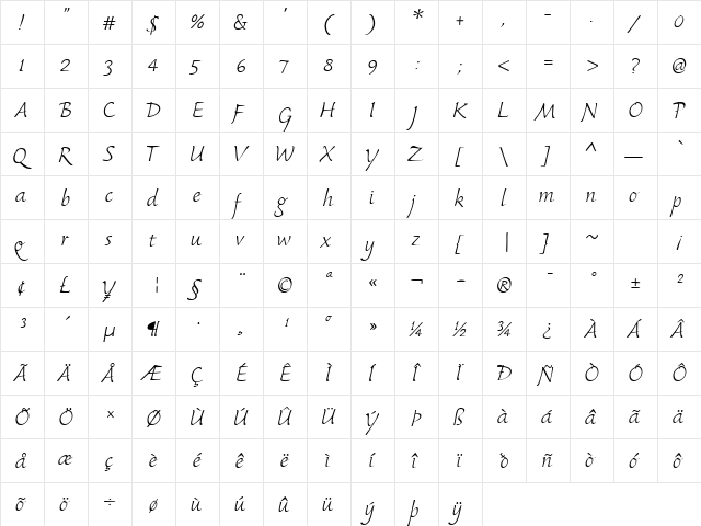 Synthetica Regular Regular font glyphpreview