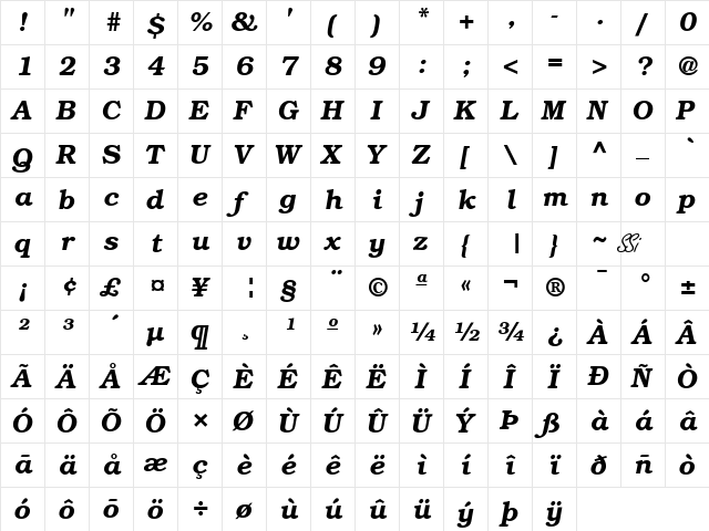 Bookman SSi Semi Bold Italic font glyphpreview