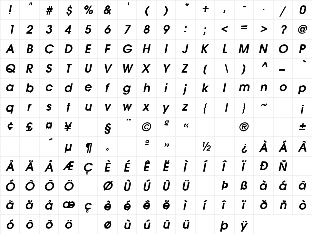 Confused 3 Regular font glyphpreview