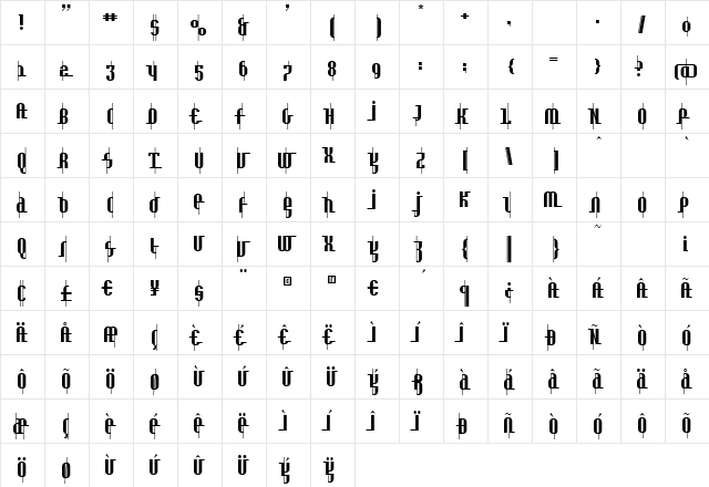 Leni Regular font glyphpreview