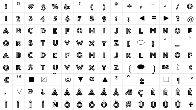 Cg Medium font glyphpreview
