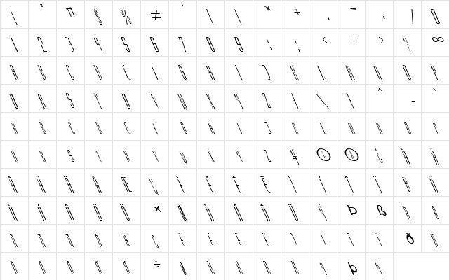 FZ BASIC 38 LEFTY Normal font glyphpreview