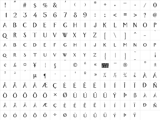 Fox Trot Regular font glyphpreview