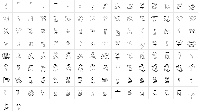 FZ UNIQUE 21 HOLLOW EX Normal font glyphpreview