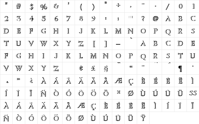 ColumnaSolDRe1 Regular font glyphpreview