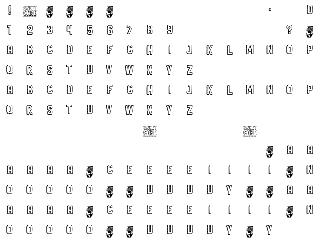 Sweet Cake Regular font glyphpreview