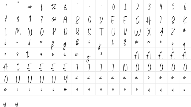ShinthinkFree Regular font glyphpreview