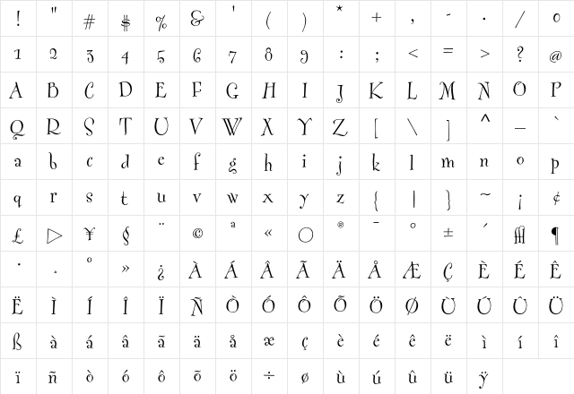 Fontesque Regular font glyphpreview